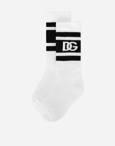 Чорапи Dolce & Gabbana Dolce & Gabbana Stretch Knit Socks with DG Logo Бяло | LBKAC5JBCACS9002, 1