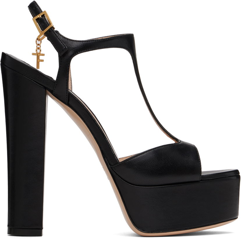 Аксесоари Tom Ford TOM FORD Nappa Leather Lux Heeled Sandals Черно | W3560-LSP002G