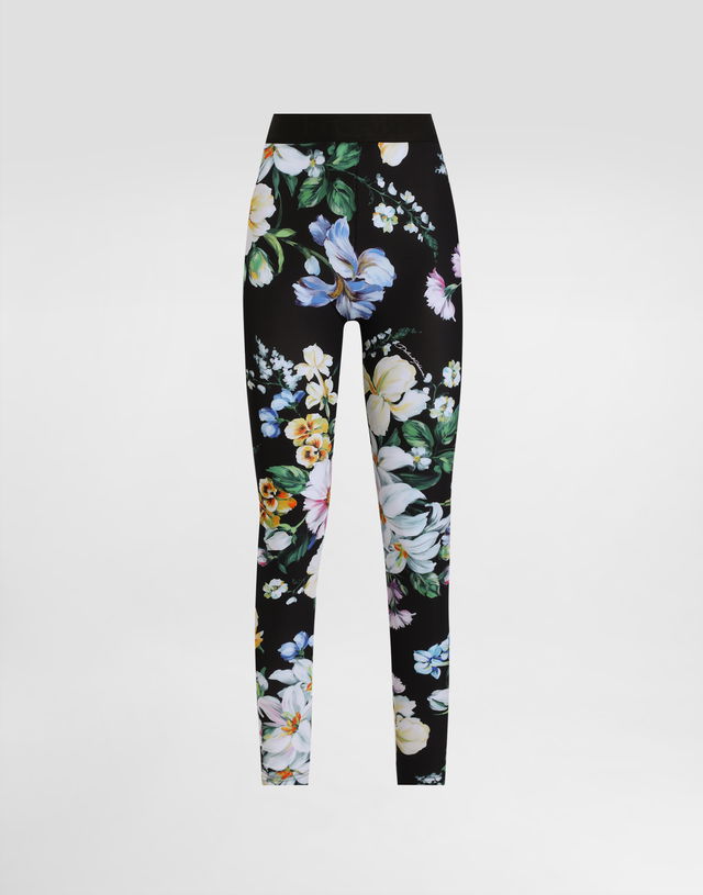 Dolce & Gabbana Floral-Print Jersey Activewear Leggings