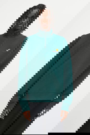 Суитчър Carhartt WIP Half Zip American Script Sweatshirt Зелено | I027014.05AXX, 0