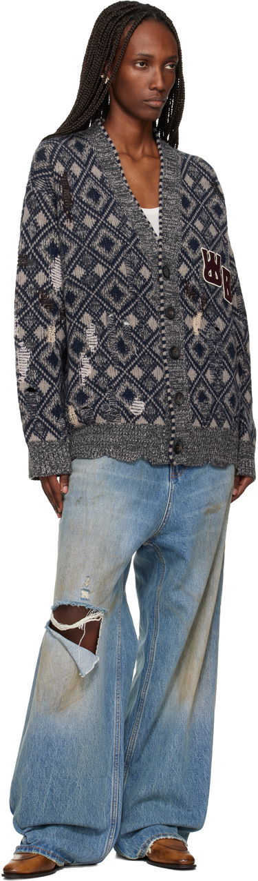 Пуловер Wales Bonner Distressed Argyle Button-Up Cardigan with Patch 'The Sibling' Многоцветен | UA25KN45-WO12-951, 3