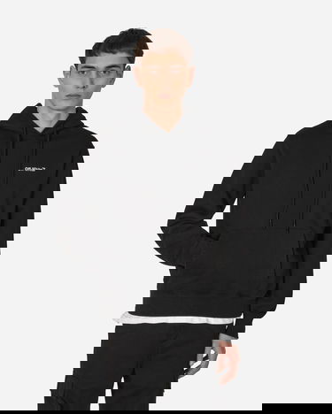 Суитчър Off-White Logo Slim Hooded Sweatshirt Black Черно | OMBB097C99FLE007 1001, 0