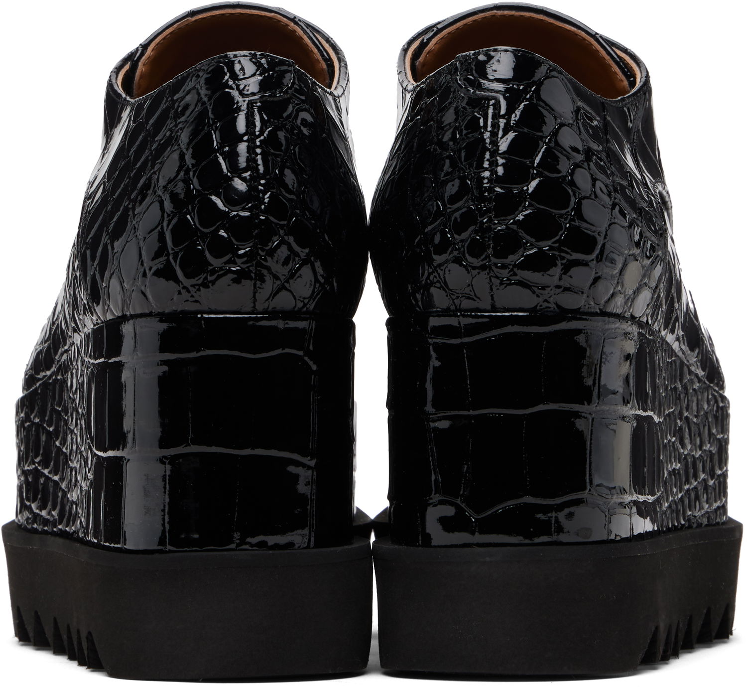 Кецове и обувки Stella McCartney Limited-Edition Elyse Crocodile Platform Derbys Черно | 810479APAEL0, 1