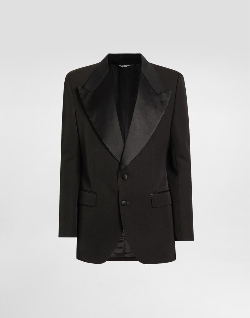 Яке Dolce & Gabbana Dolce & Gabbana Single-Breasted Wool and Silk Blend Jacket Черно | G2VO2TGJ865N0000