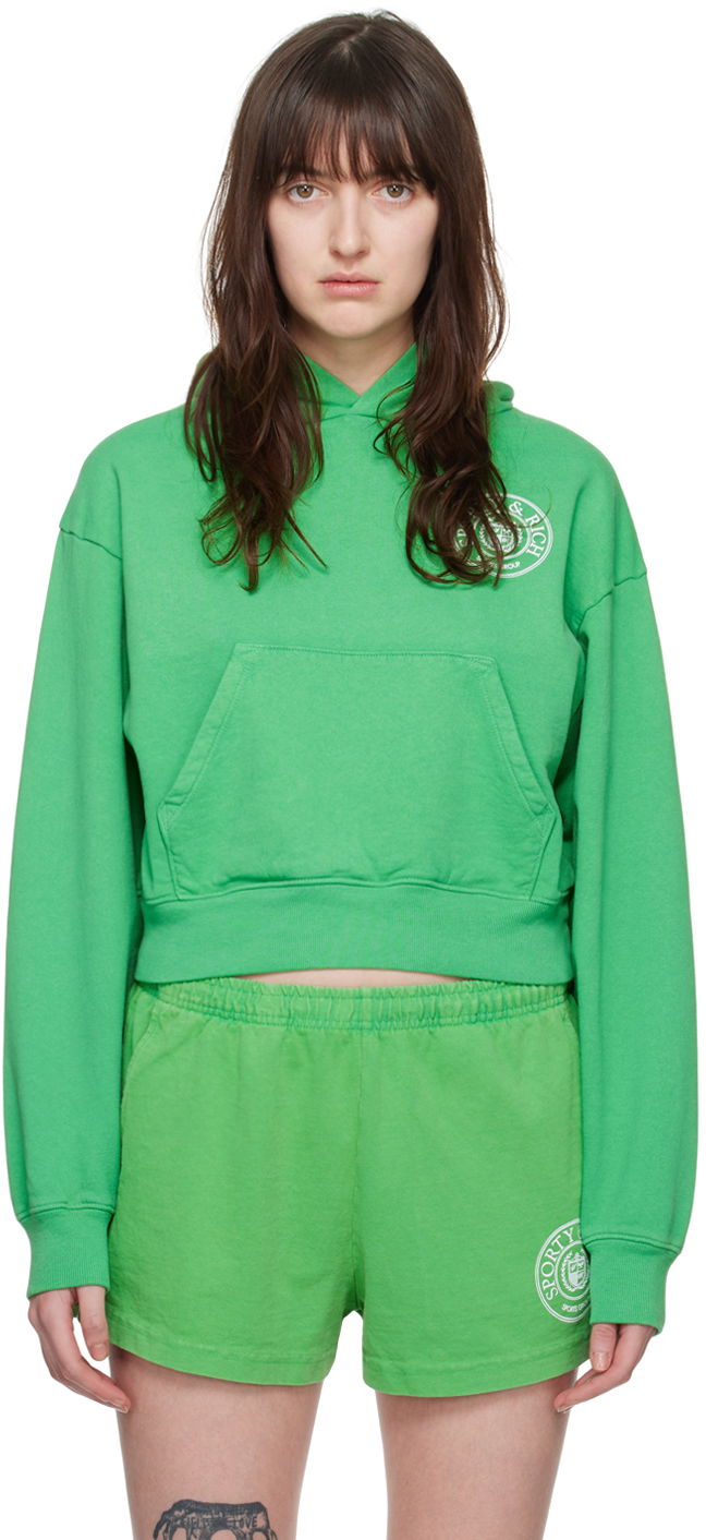 Суитчър Sporty & Rich Connecticut Crest Hoodie Зелено | HCAW2319VE, 0