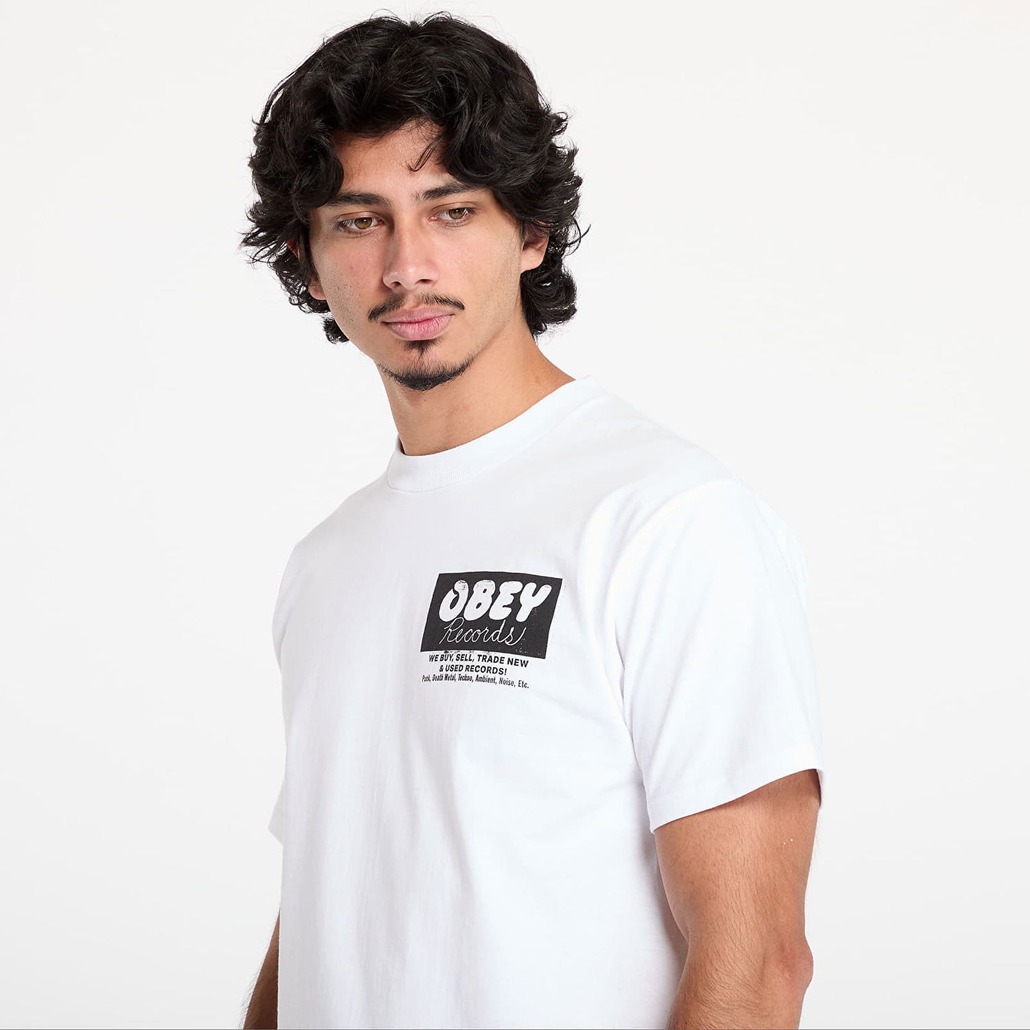 Тениска OBEY Records T-Shirt White Бяло | 165263981-WHT, 1