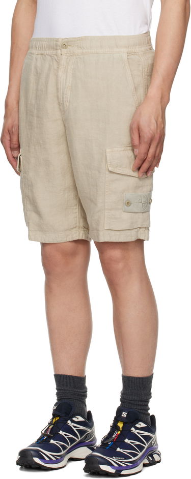 Къси панталони Stone Island Stone Island Diagonal Linen Shorts Бежово | K1S15 L100001 S00F8, 3