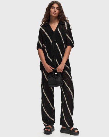 Пуловер Samsoe Samsoe Samsøe & Samsøe Saisha Knitted Polo Shirt Черно | F24200030-BLACK-ST, 3