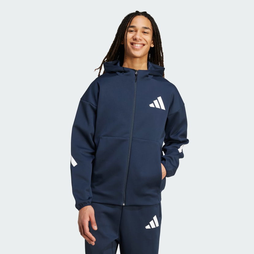 Яке adidas Performance Z.N.E. Full-Zip Hooded Jacket Тъмно синьо | JW4718