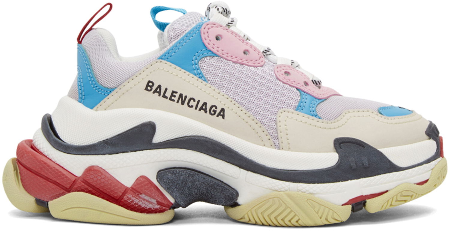 Кецове и обувки Balenciaga Triple S White Blue W Многоцветен | 524039 W09OH 4196, 0