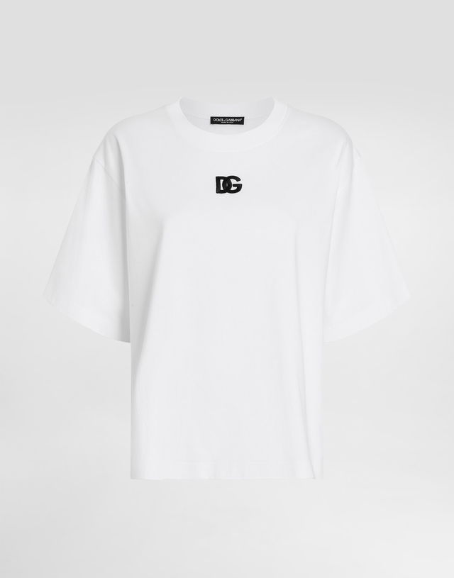 Dolce & Gabbana Oversize T-Shirt with DG Logo Embroidery