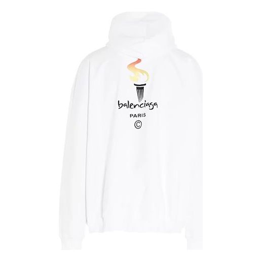 Суитчър Balenciaga Logo Oversize Sweatshirt Бяло | 620973TIV459040
