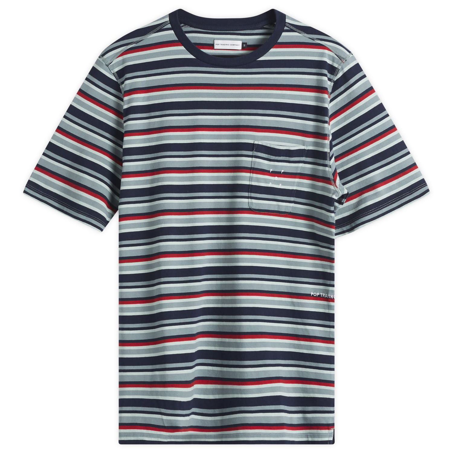 Тениска Pop Trading Company Pop Trading Company Striped Pocket T-Shirt, Size Large Многоцветен | POPSS25-02-007, 0