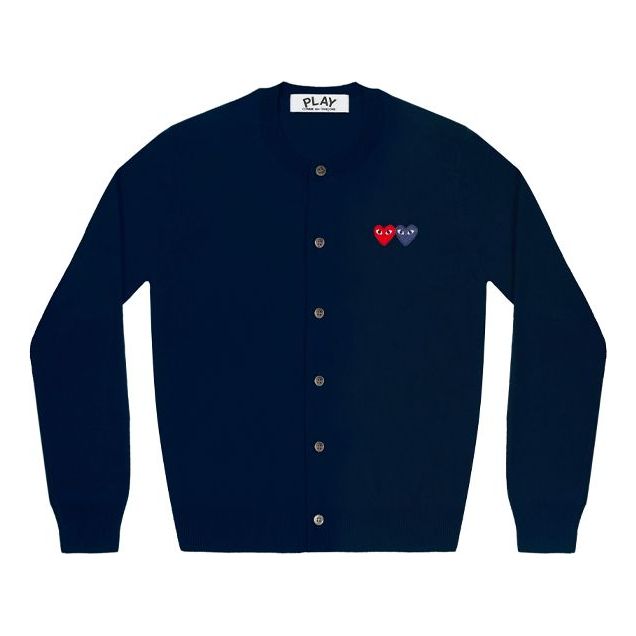Пуловер Comme des Garçons COMME des GARCONS PLAY Double Emblem Cardigan Тъмно синьо | AZ-N057-051-2