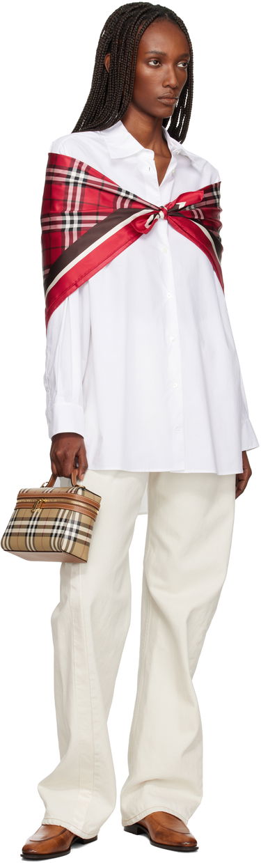 Шал Burberry Check Silk Scarf Многоцветен | 8113047, 1