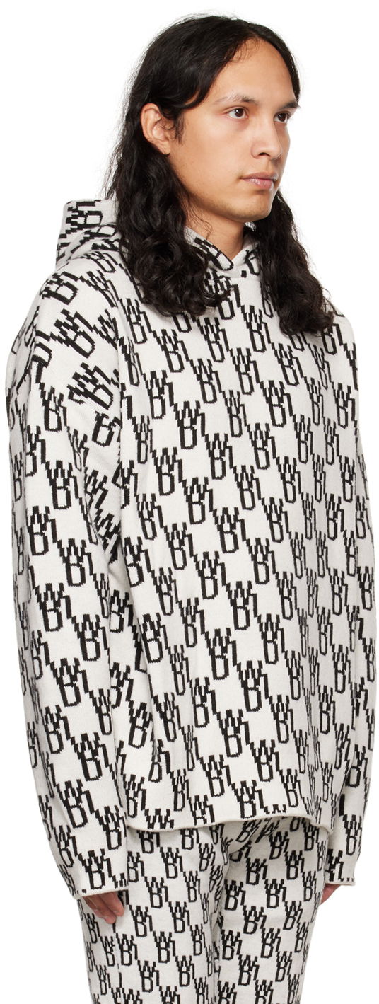 Пуловер We11done We11done Graphic Print Hoodie Бяло | WD-KT3-22-628-U-IV, 1