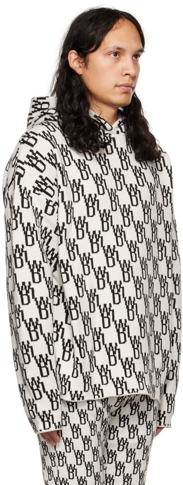 Пуловер We11done We11done Graphic Print Hoodie Бяло | WD-KT3-22-628-U-IV, 1
