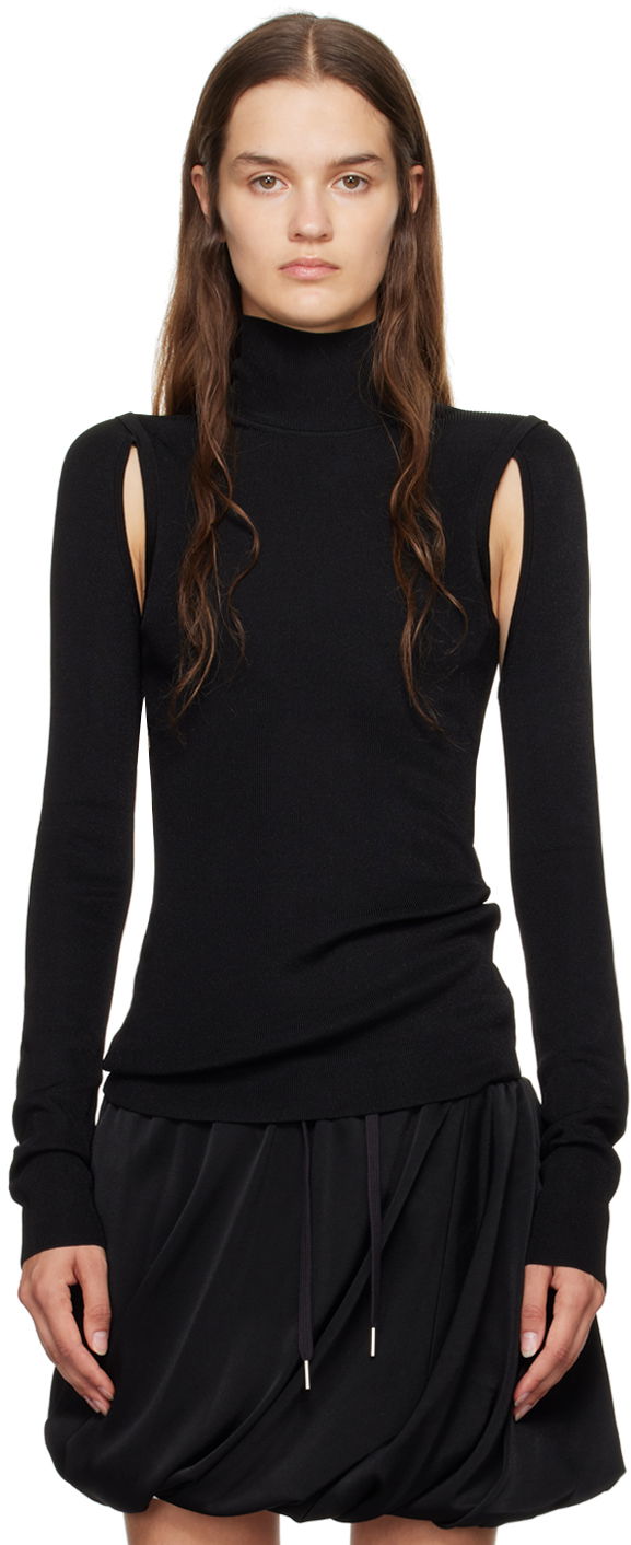 Пуловер Helmut Lang Helmut Lang Air Cutout Turtleneck Черно | O06HW702