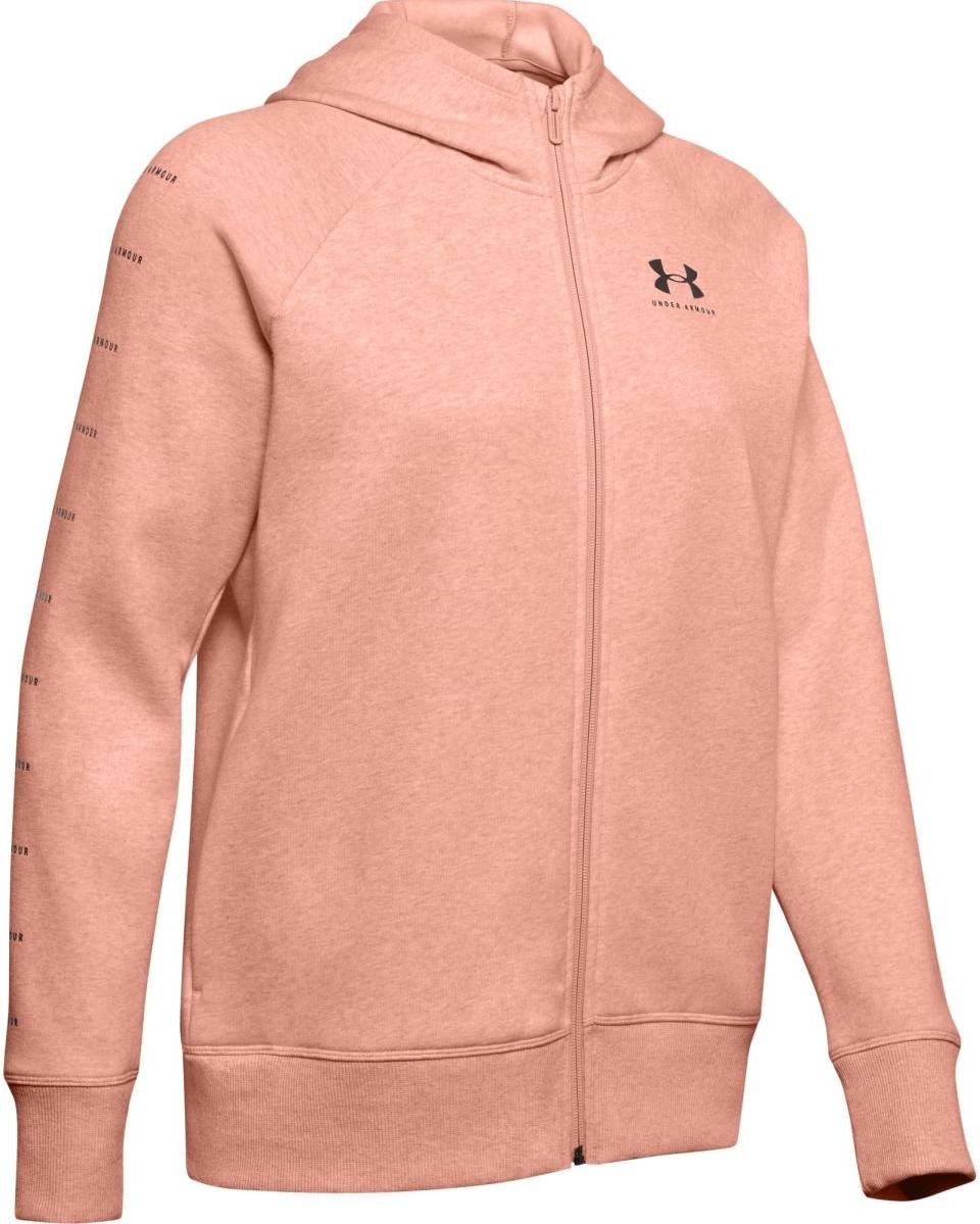 Суитчър Under Armour RIVAL SPORTSTYLE Fleece Full-Zip Hooded Sweatshirt with Sleeve Graphic Розово | 1348559-689, 1