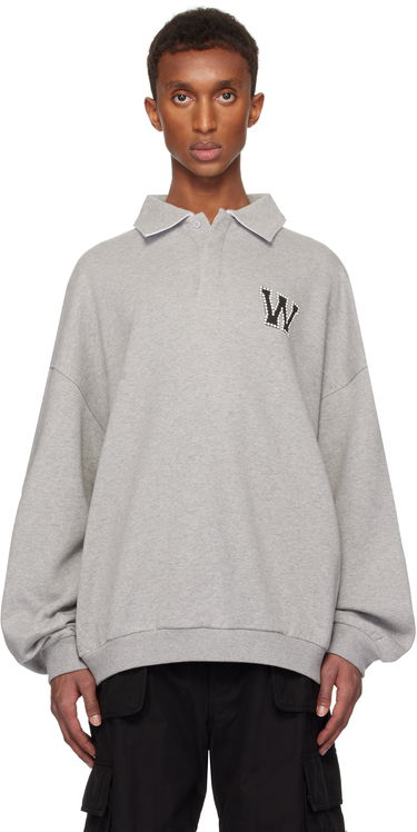 Пуловер We11done We11done Pearl Logo Polo Sweatshirt Сиво | WD-TS3-24-739-U-MG, 0