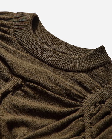 Пуловер ROA Pinched Wool Knit Top Зелено | RBWW063YA24 GRN0012, 3