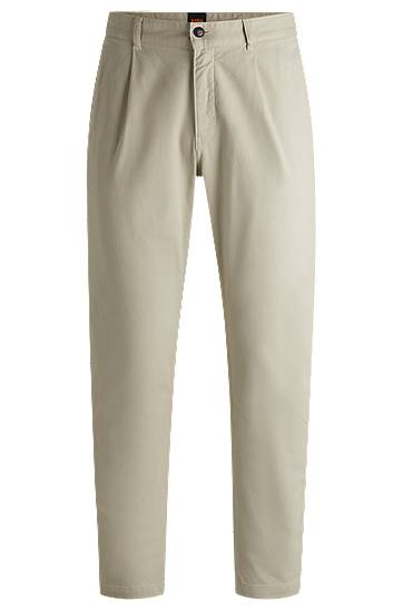 Stretch Cotton Dobby Pleat-Front Chinos