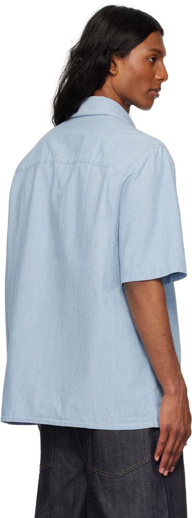 Риза MAISON KITSUNÉ Maison Kitsuné Relaxed Short Sleeve Shirt Синьо | OM00424WC5006, 2