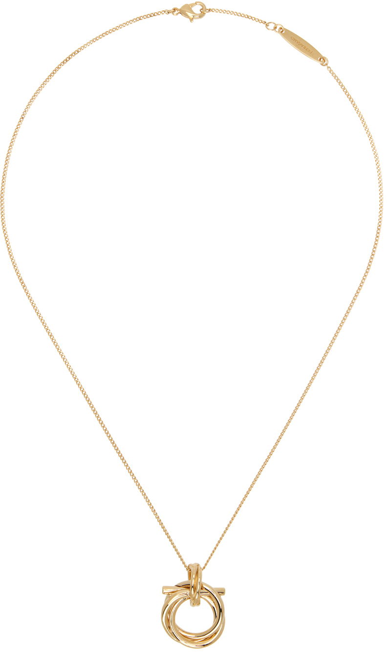 Колие FERRAGAMO Gancini Pendant Necklace "Gold" Металик | 760551 - 751631