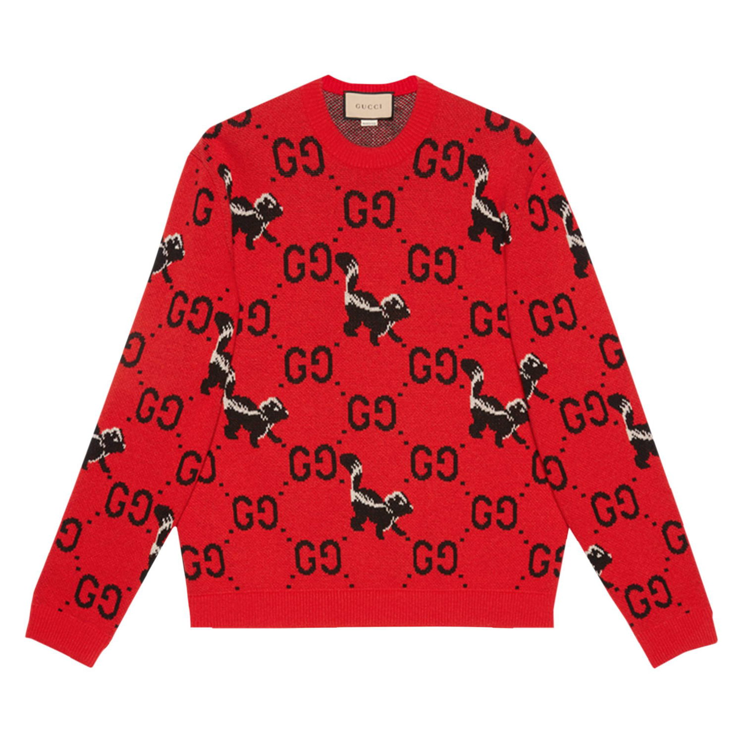 Пуловер Gucci GG And Skunk Wool Knit Sweater Червено | 711576 XKCL2 6229, 1