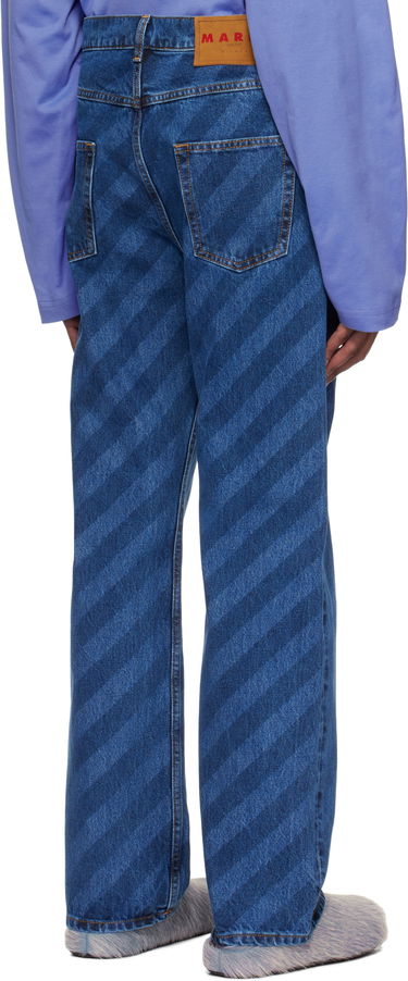 Дънки Marni Marni Wide Leg Diagonal Stripe Jeans Синьо | PUJU0021A0 USCX36, 2