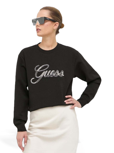 Суитчър GUESS Logo Sweatshirt Черно | W3YQ03.KB932