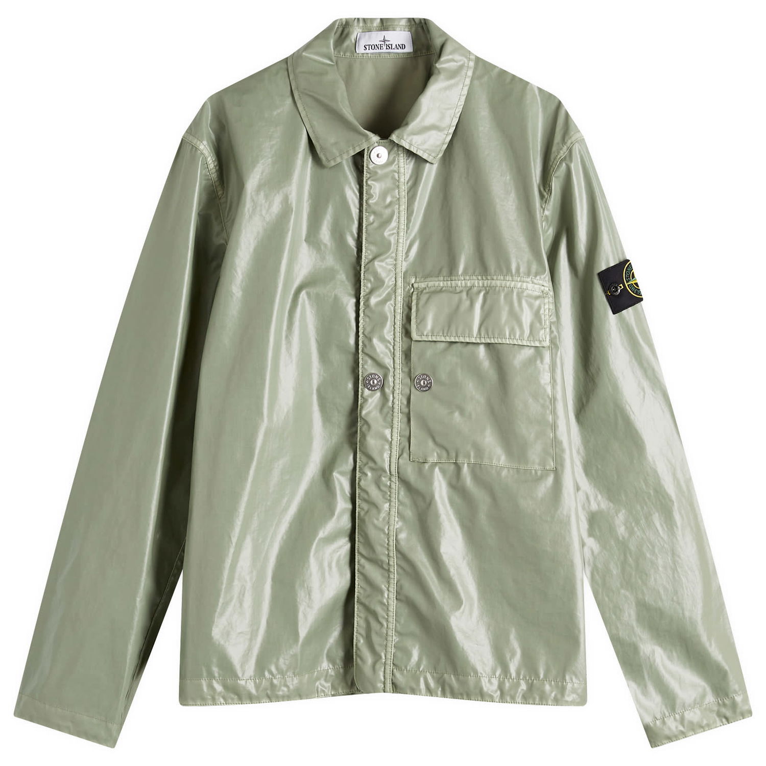Ветровка Stone Island Mussola Gommata-TC Shirt Jacket, Size Large Зелено | K1S151200001-V0055, 0