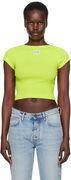 Jean Paul Gaultier 'The Patch' Cropped Ribbed T-Shirt