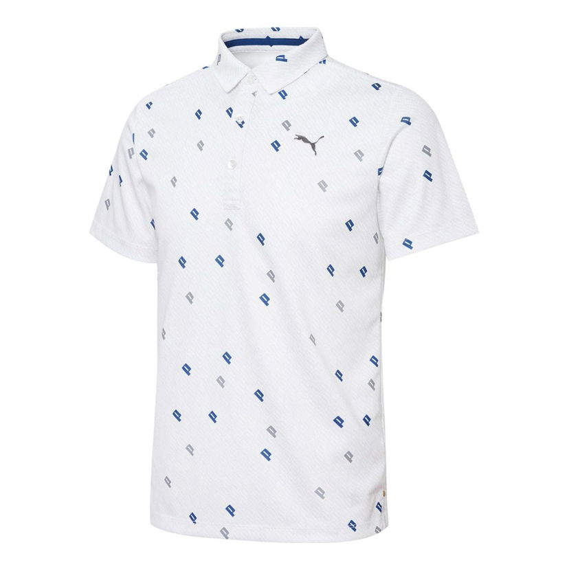 Поло тениска Puma Golf Jacquard Polo Shirt Бяло | 930322-04