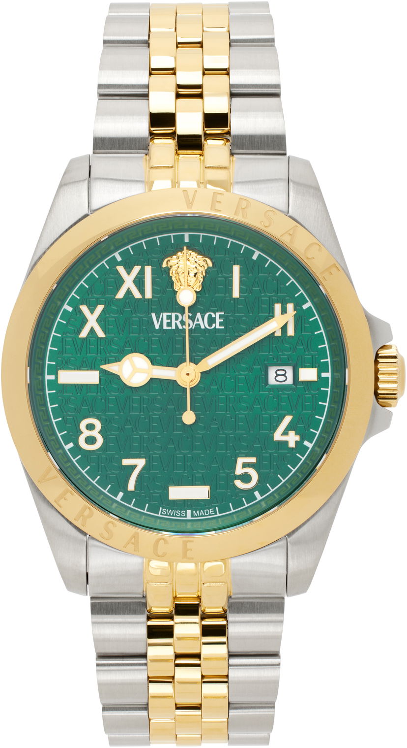 Часовник Versace Green Dial & Gold & Silver Bracelet Watch Зелено | VE9H00524