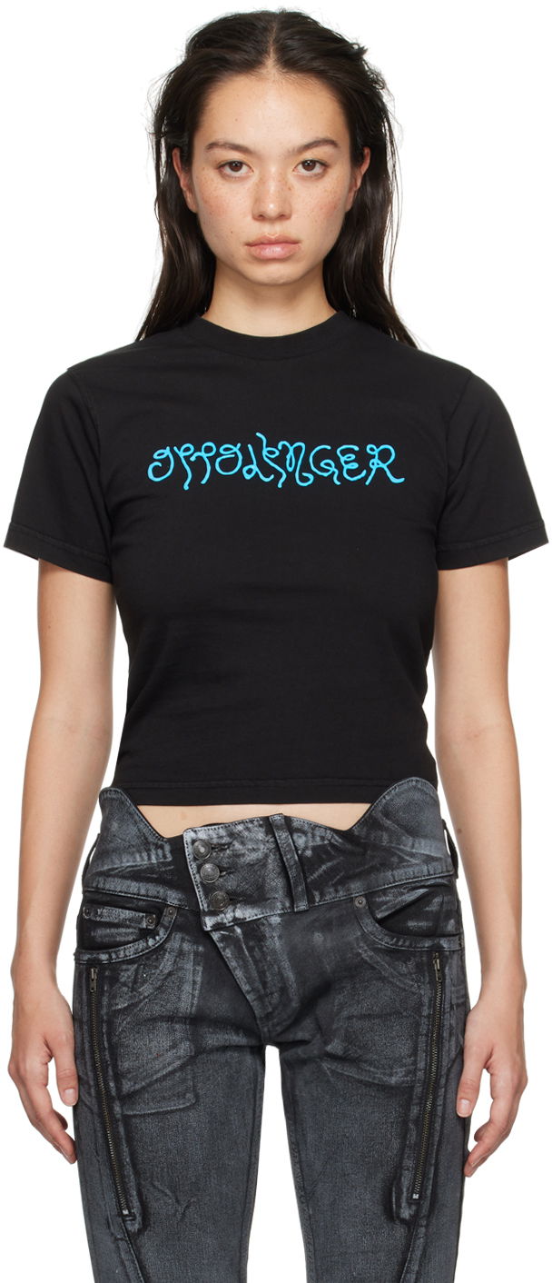 Тениска Ottolinger Ottolinger Fitted Puffy Logo T-Shirt Черно | 1150103921, 0