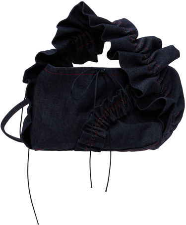 Дамска чанта Cecilie Bahnsen Denim Ruffle Handle Bag Черно | 1.24BAG45012 UMI BAG, 0