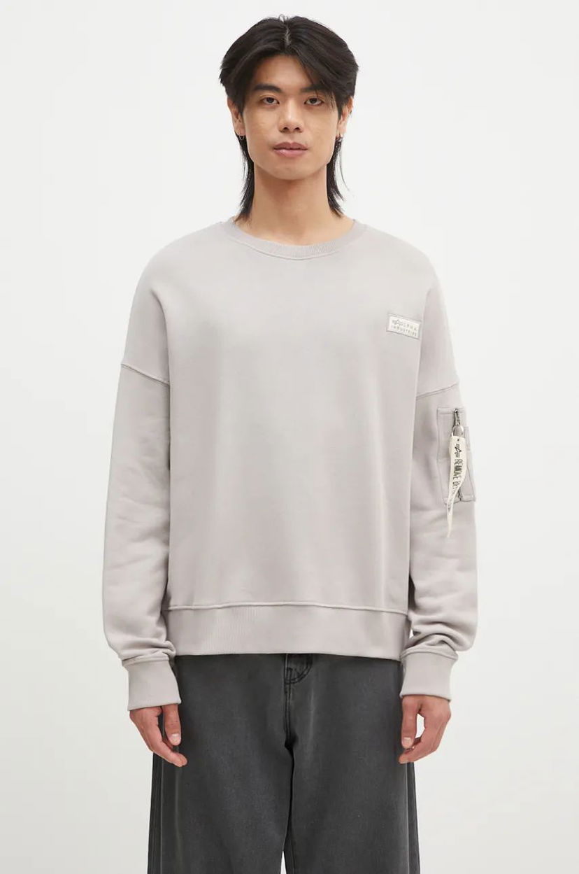 Суитчър Alpha Industries Crewneck Sweatshirt Сиво | 118317.643