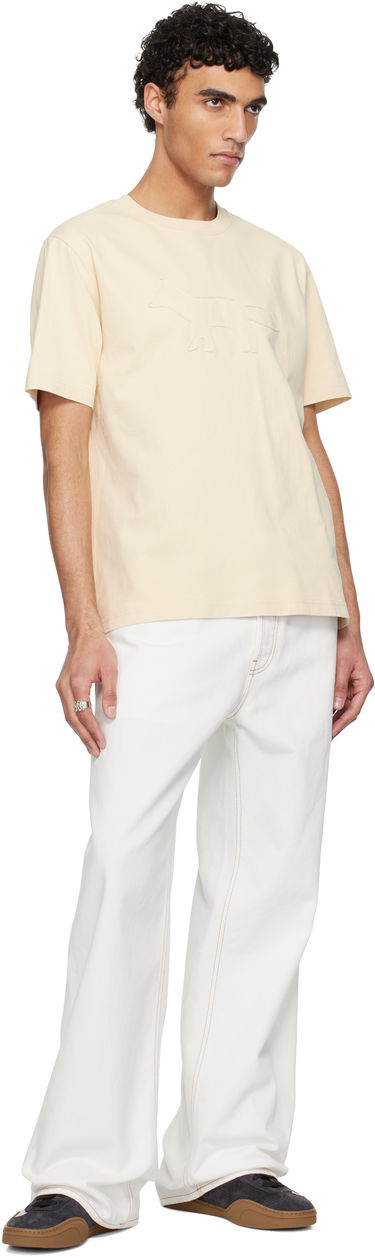 Тениска MAISON KITSUNÉ Maison Kitsuné Profile Fox Comfort T-Shirt Бежово | OM00121KJ0118, 3