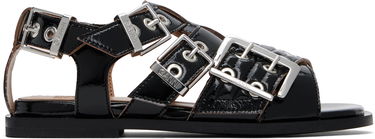 Аксесоари GANNI GANNI Buckle Strap Flat Sandals Черно | S2934, 0