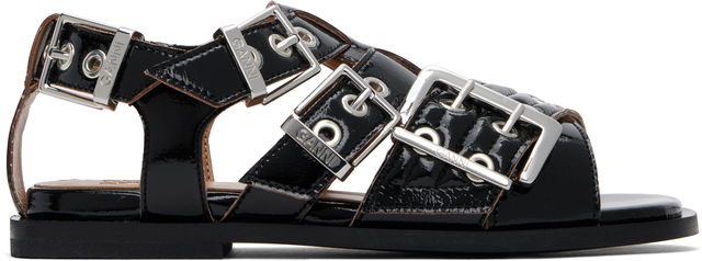 GANNI Buckle Strap Flat Sandals
