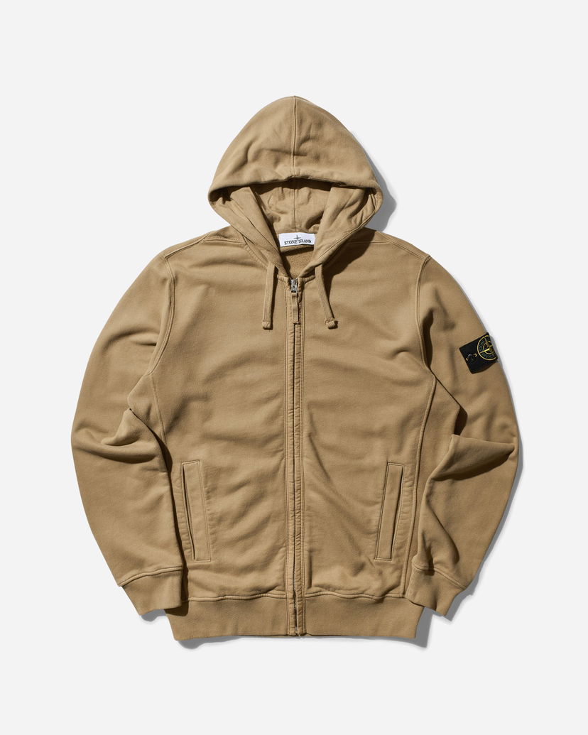 Суитчър Stone Island Brushed Organic Cotton Fleece Zip Up Hoodie Кафяво | 811563520 V0094