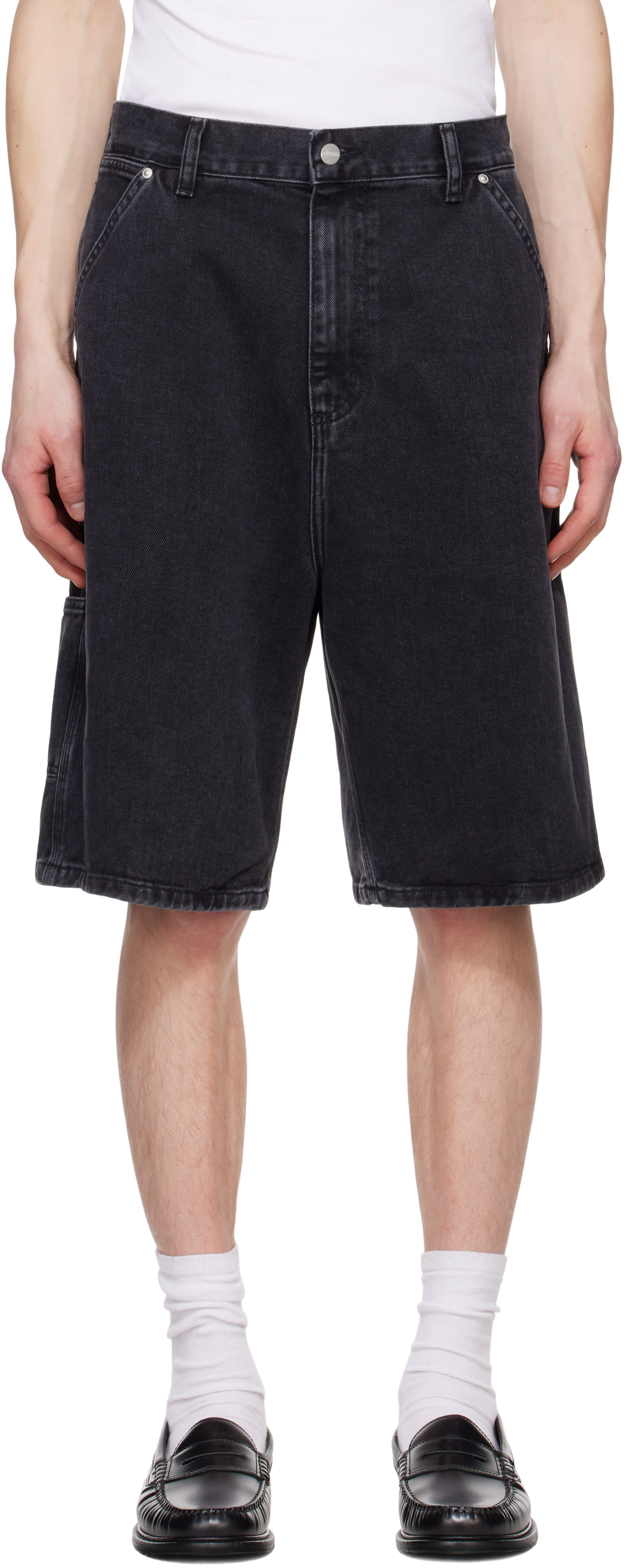 Къси панталони Carhartt WIP Carhartt WIP Rivet Denim Shorts Черно | I034319, 0