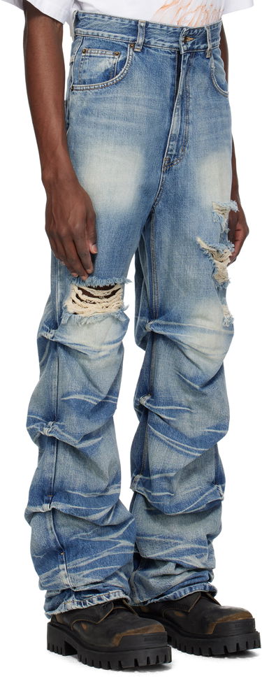 Дънки We11done We11done Distressed Wrinkled Jeans Синьо | WD-DP0-25-319-M-BL, 1