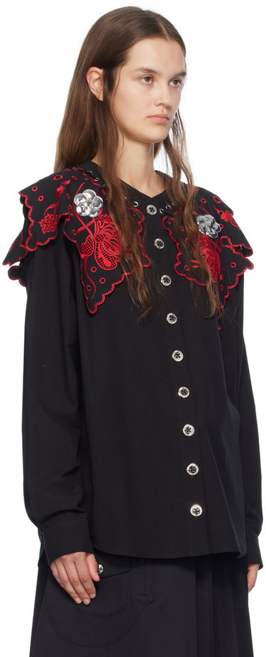 Риза Chopova Lowena Marlin Embroidered Detachable-Collar Shirt Черно | 2243, 3