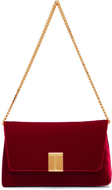 Дамска чанта Tom Ford TOM FORD Velvet Mini Bag Червено | L1886-TVE001X, 0