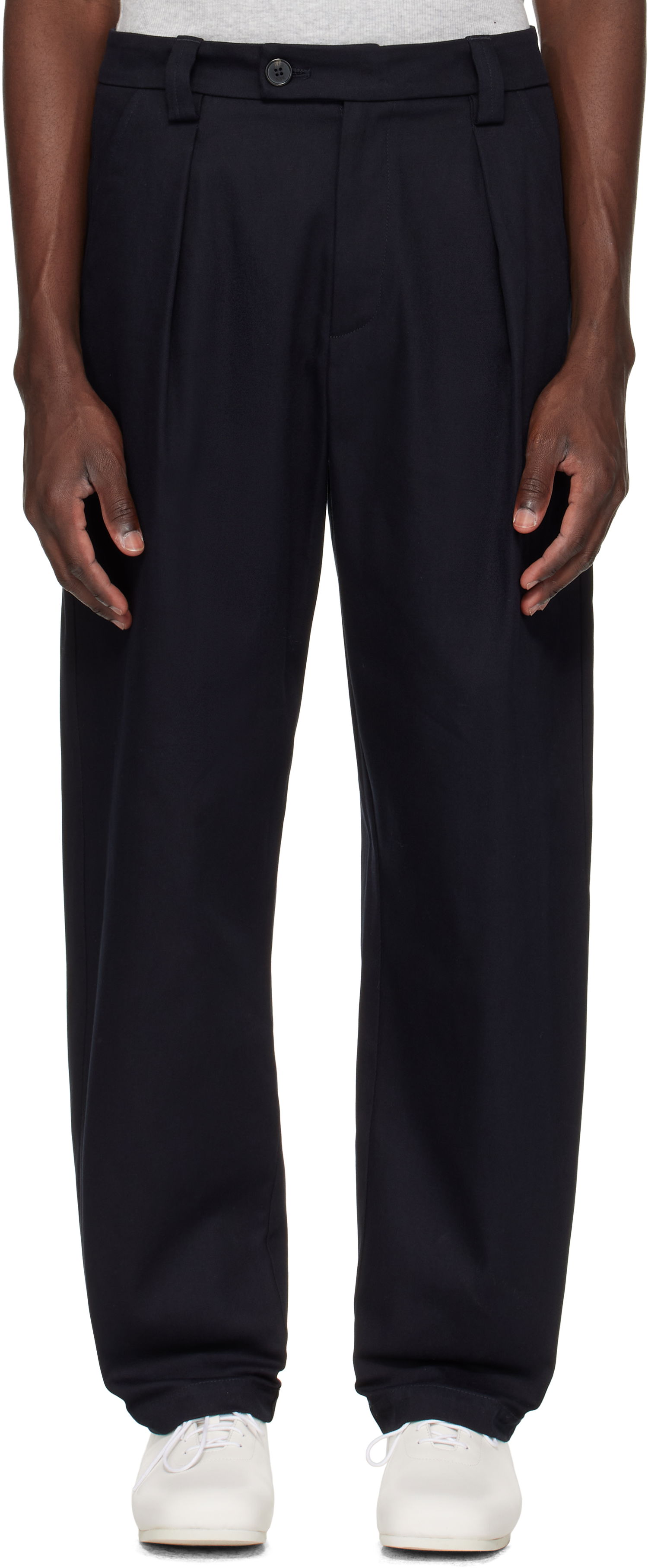 Панталони A.P.C. A.P.C. Renato Pleated Trousers Тъмно синьо | COFCO-H08428, 0
