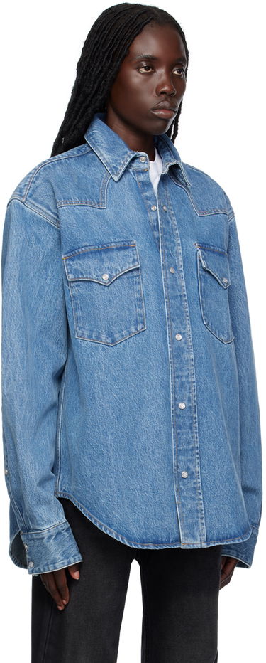 Риза VETEMENTS Flap Pocket Denim Shirt Синьо | VL18SH250N, 1