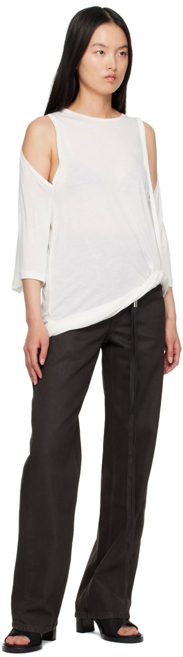 Pокля Ann Demeulemeester Cut-Out Detail Mini Dress Бяло | 2301-W-JTS03-FA297-002, 3