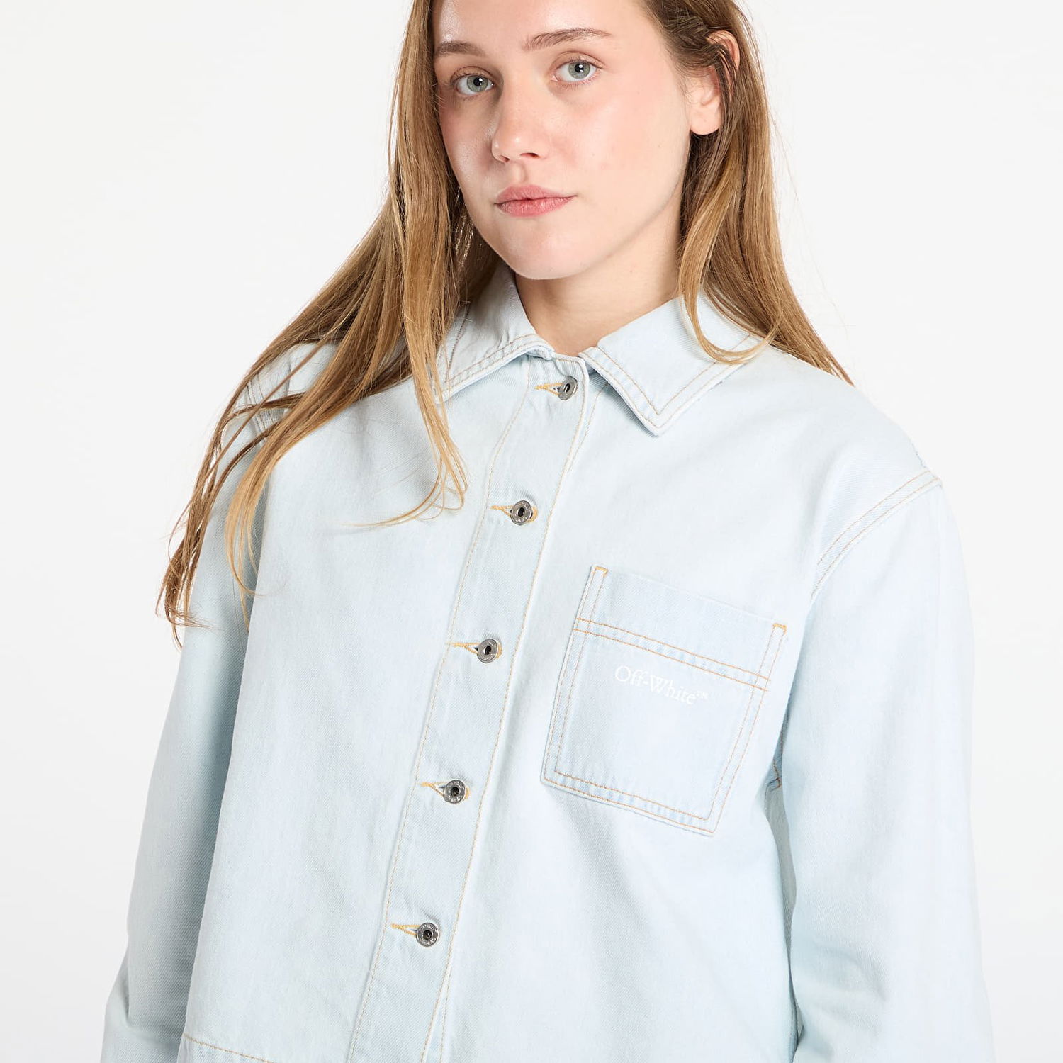 Риза Off-White Diag L/S Denim Pajama Shirt Синьо | OWYD013F25DEN0024301, 1